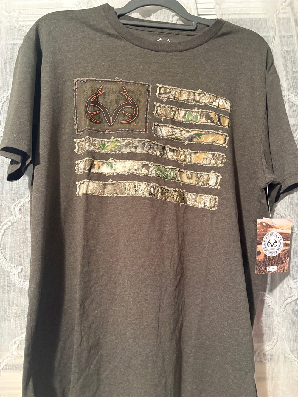 Browning Olive Green Short Sleeve Camo Flag Graphic Tee